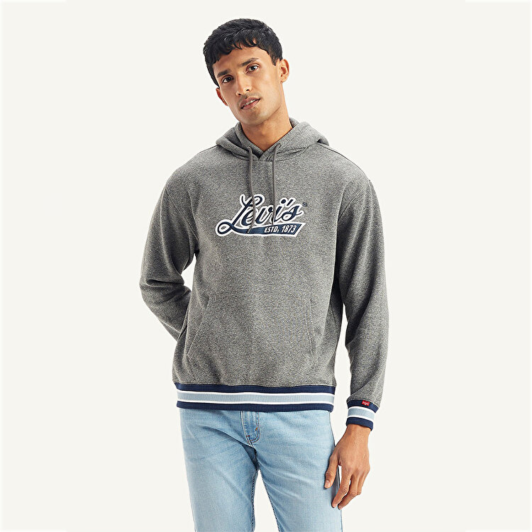 Levi's Brand Logo Mt Erkek Gri Kapüşonlu Sweatshirt