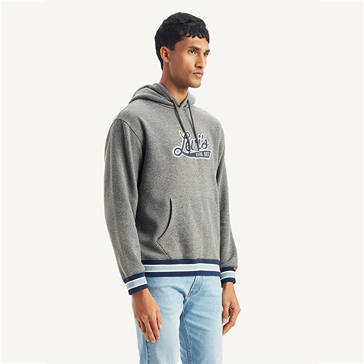 Levi's Brand Logo Mt Erkek Gri Kapüşonlu Sweatshirt