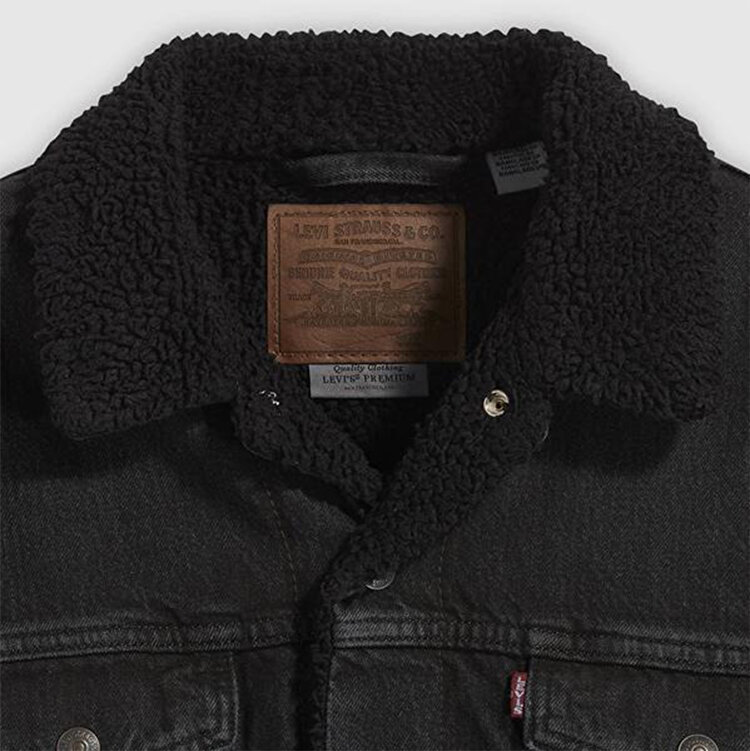 Levi's Relaxed Fit Sherpa Trucker Erkek Siyah Klasik Yaka Ceket