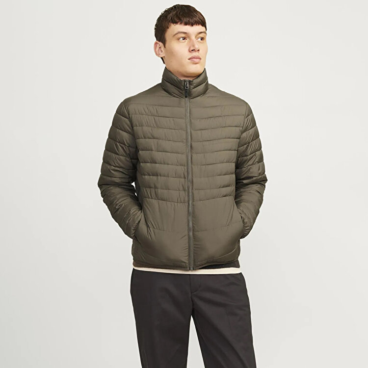 Jack&Jones State Packable Puffer Colar Erkek Haki Dik Yaka Ceket
