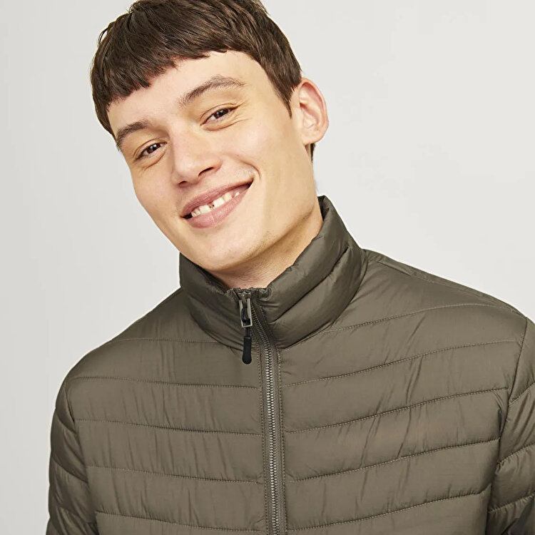 Jack&Jones State Packable Puffer Colar Erkek Haki Dik Yaka Ceket