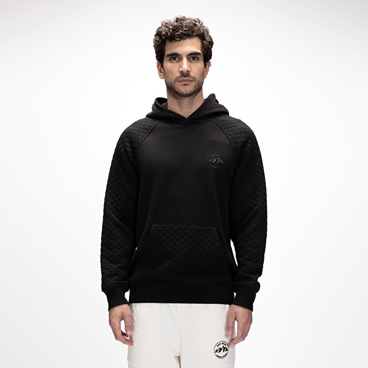 Bad Bear Grass Erkek Siyah Kapüşonlu Sweatshirt
