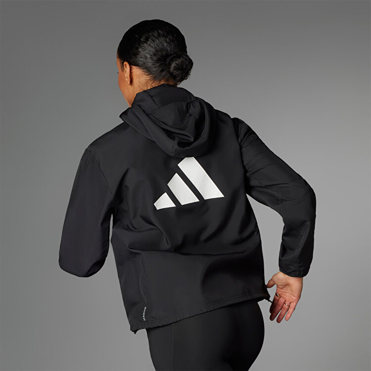 adidas Run It Kadın Siyah Kapüşonlu Ceket
