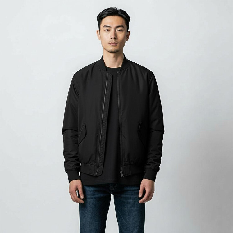 Only&Sons Russel Padded Bomber Erkek Siyah Dik Yaka Ceket