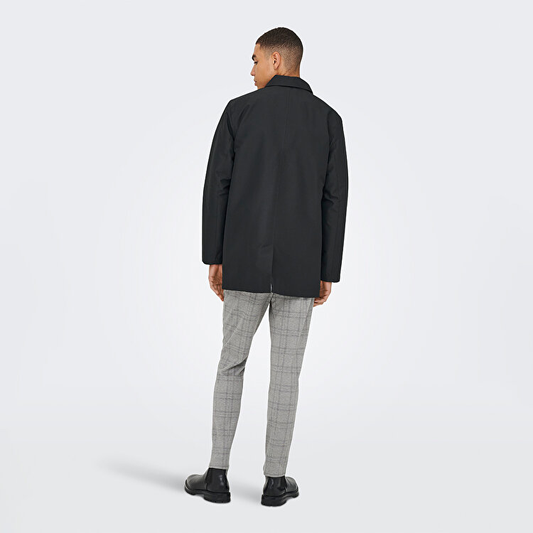 Only&Sons Hall Coat Erkek Siyah Klasik Yaka Kaban