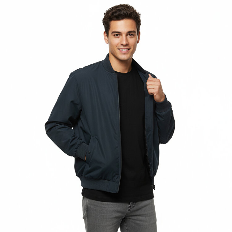 Only&Sons Russel Padded Bomber Erkek Lacivert Dik Yaka Ceket