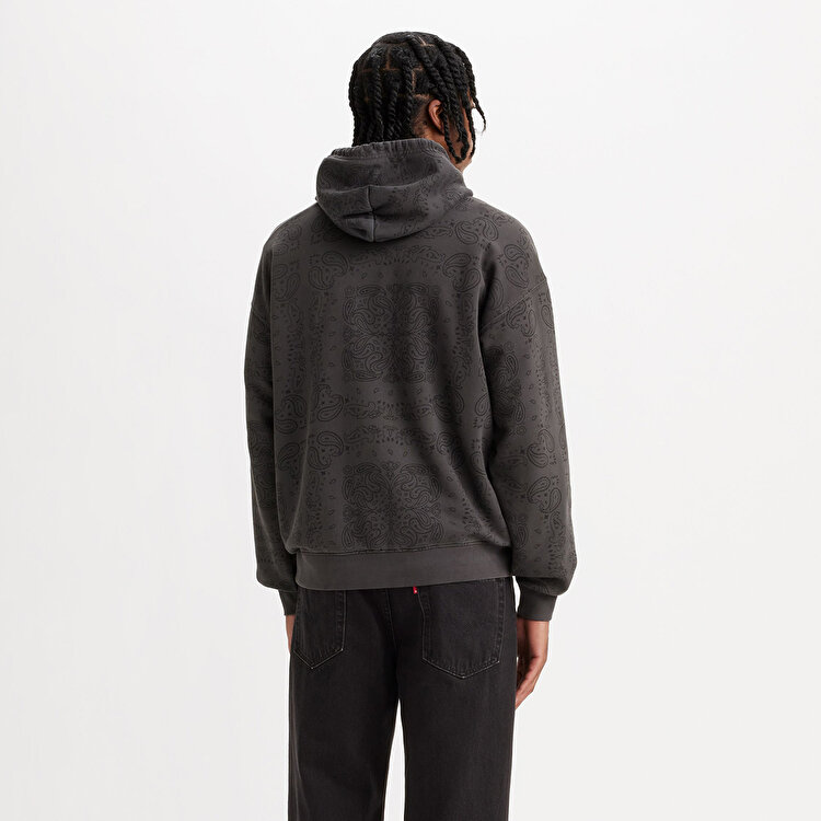 Levis Relaxed Overdye Erkek Siyah Kapüşonlu Sweatshirt