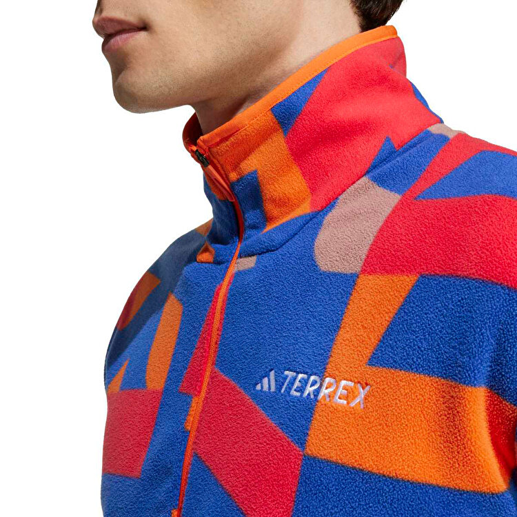 adidas Multi Printed Aop Full Zip Fleece Erkek Dik Yaka Ceket