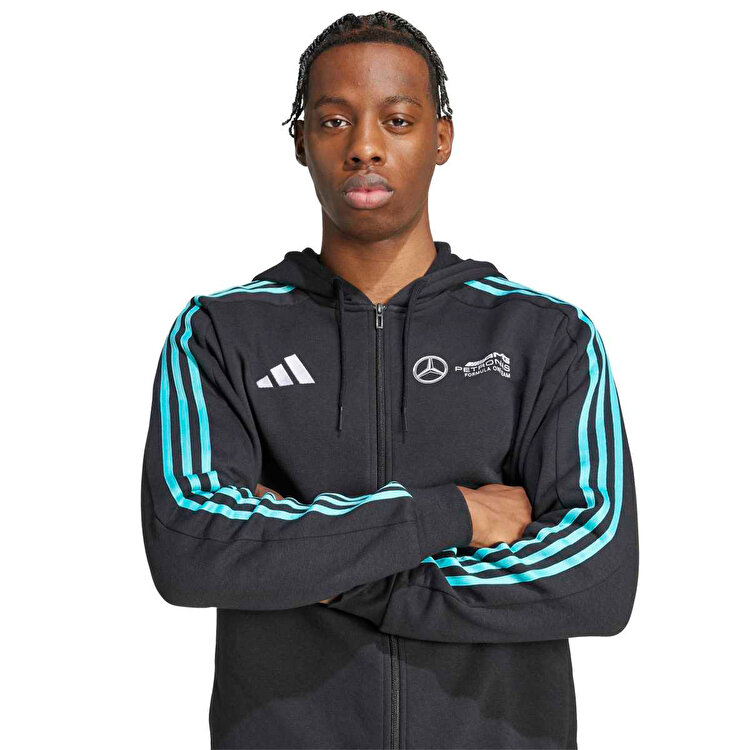 adidas Mercedes DNA Erkek Siyah Kapüşonlu Ceket JV5437 - Sporthink