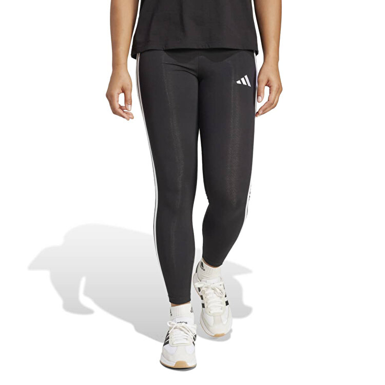 adidas Essentials 3-Stripes Cotton Kadın Siyah Tayt