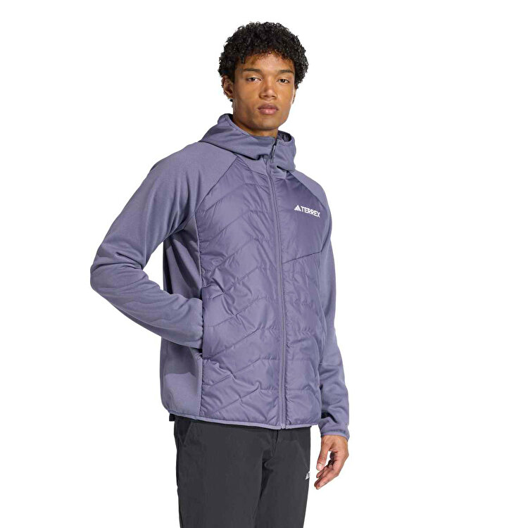 adidas Terrex Multi Insulated Hybrid Erkek Mor Kapüşonlu Mont