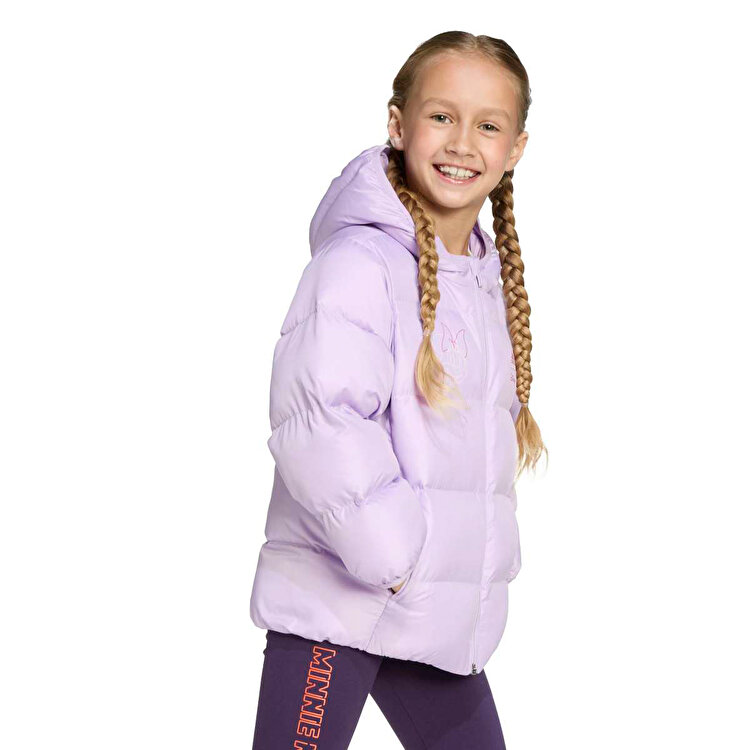 adidas Disnet Minnie Kız Çocuk Mor Kapüşonlu Mont