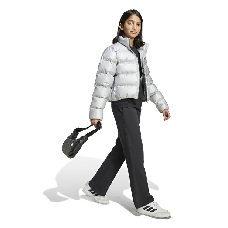 adidas Synthetic Down Glam Kız Çocuk Gümüş Dik Yaka Mont