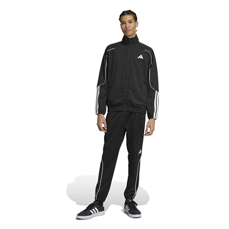 adidas 3 Stripes Stadium Erkek Siyah Dik Yaka Eşofman Takımı