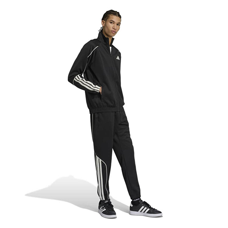 adidas 3 Stripes Stadium Erkek Siyah Dik Yaka Eşofman Takımı