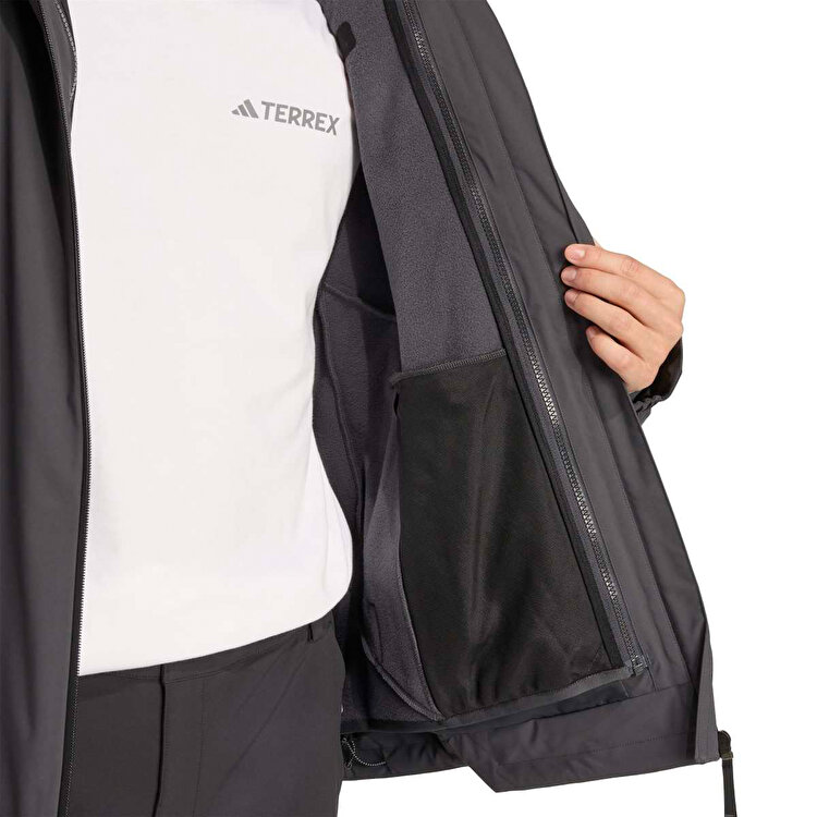 adidas Xploric 3IN1 Fleece Erkek Gri Kapüşonlu Mont JV8688 - Sporthink