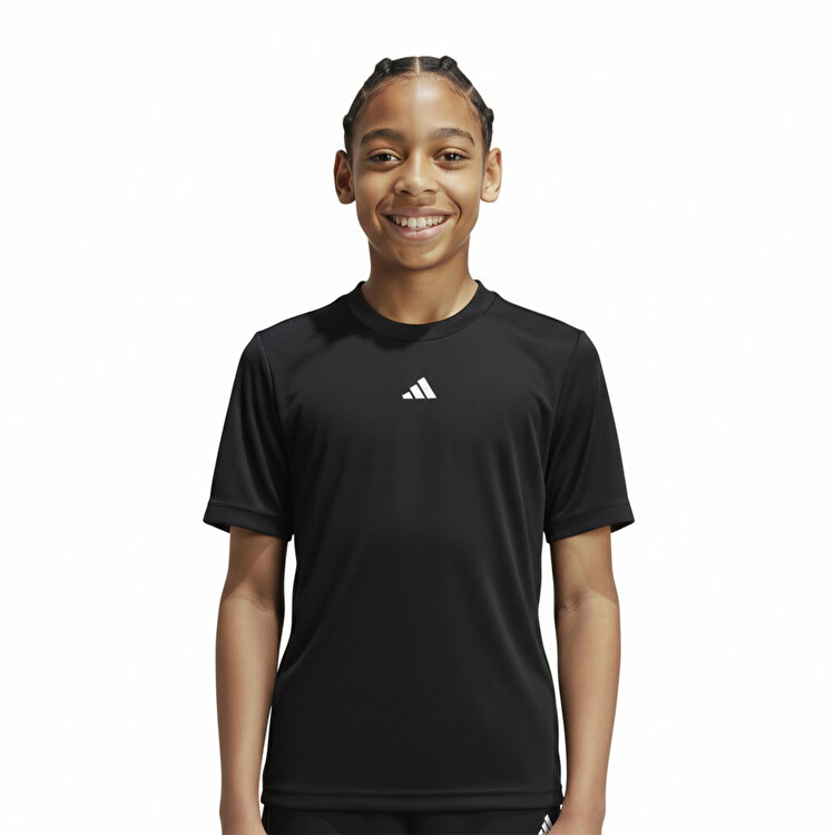 adidas Train Essentials Logo Çocuk Siyah Yuvarlak Yaka Tişört