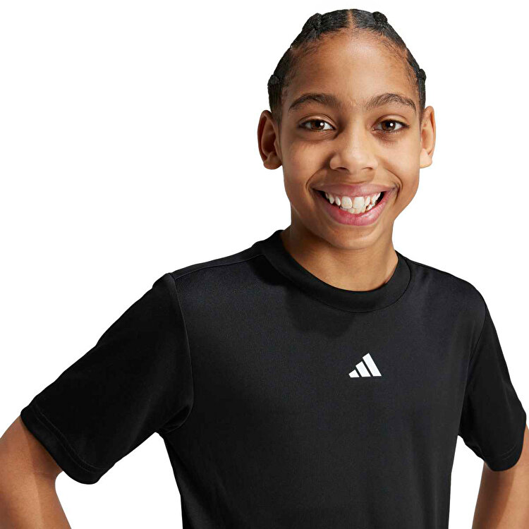 adidas Train Essentials Logo Çocuk Siyah Yuvarlak Yaka Tişört