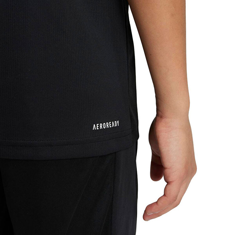 adidas Train Essentials Logo Çocuk Siyah Yuvarlak Yaka Tişört