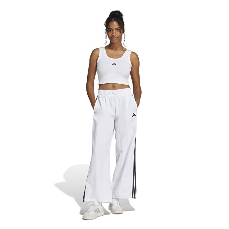 adidas Essentials Small Logo Cotton Lifestyle Kadın Beyaz Yuvarlak Yaka Atlet