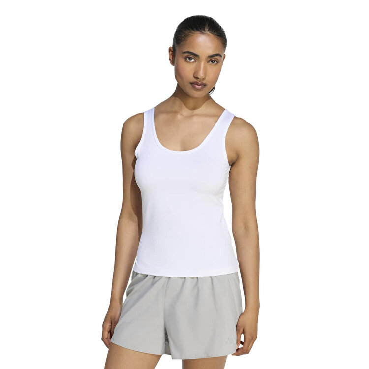 adidas Running Essentials Kadın Beyaz Yuvarlak Yaka Atlet