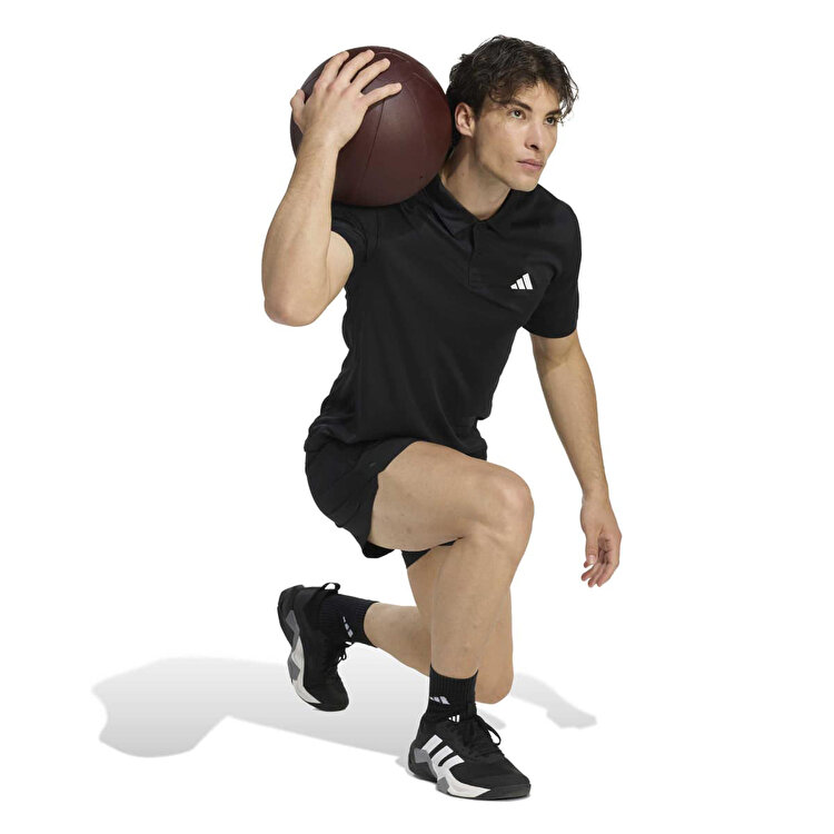 adidas Workout Essentials Basic Erkek Siyah Polo Yaka Tişört