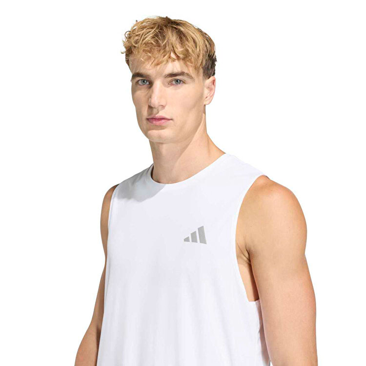adidas Running Essentials Erkek Beyaz Yuvarlak Yaka Atlet
