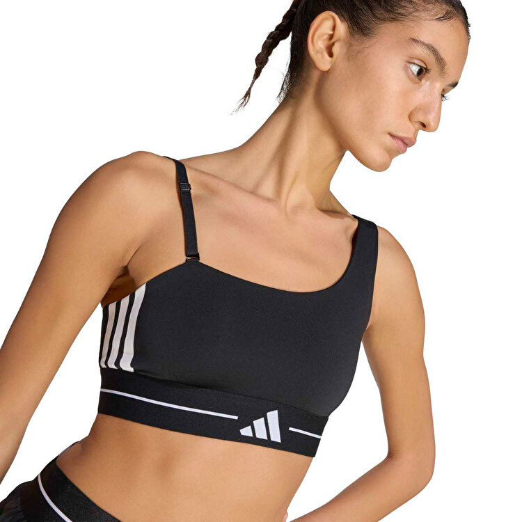 adidas Q2 Hyperglam Ls Kadın Siyah Yuvarlak Yaka Sporcu Sütyeni