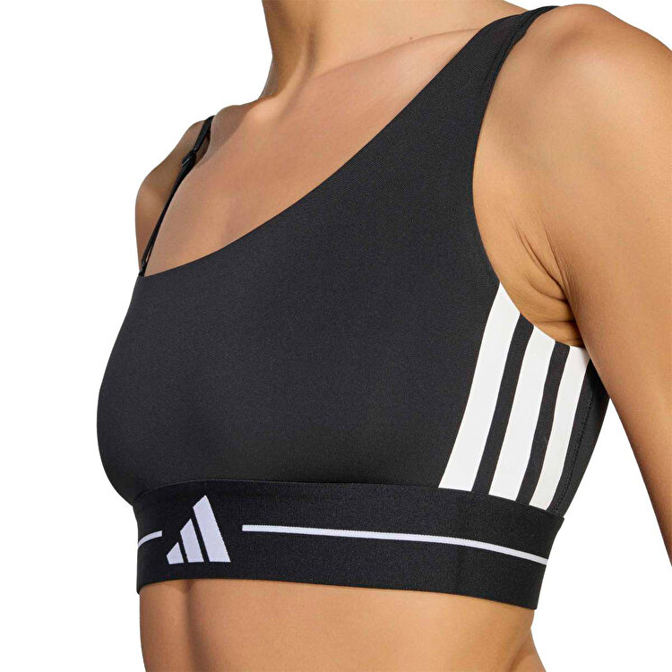adidas Q2 Hyperglam Ls Kadın Siyah Yuvarlak Yaka Sporcu Sütyeni