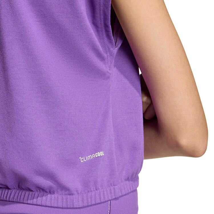 adidas Seasonal Collegiate Typography Çocuk Mor Yuvarlak Yaka Tişört