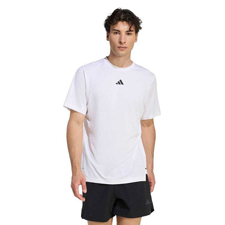 adidas D4T Essentials Erkek Beyaz Yuvarlak Yaka Tişört