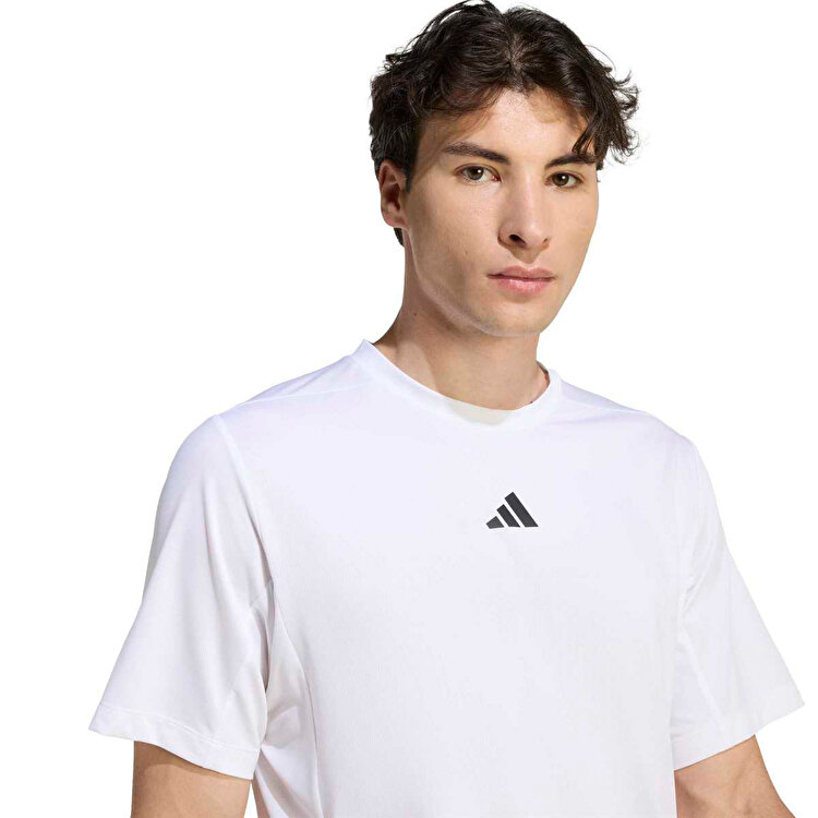 adidas D4T Essentials Erkek Beyaz Yuvarlak Yaka Tişört