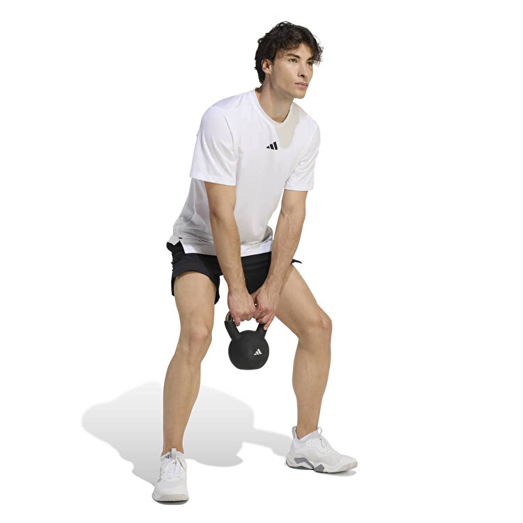 adidas D4T Essentials Erkek Beyaz Yuvarlak Yaka Tişört