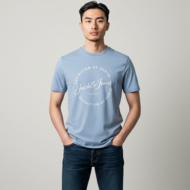 Jack&Jones Grayson Erkek Mavi Tişört