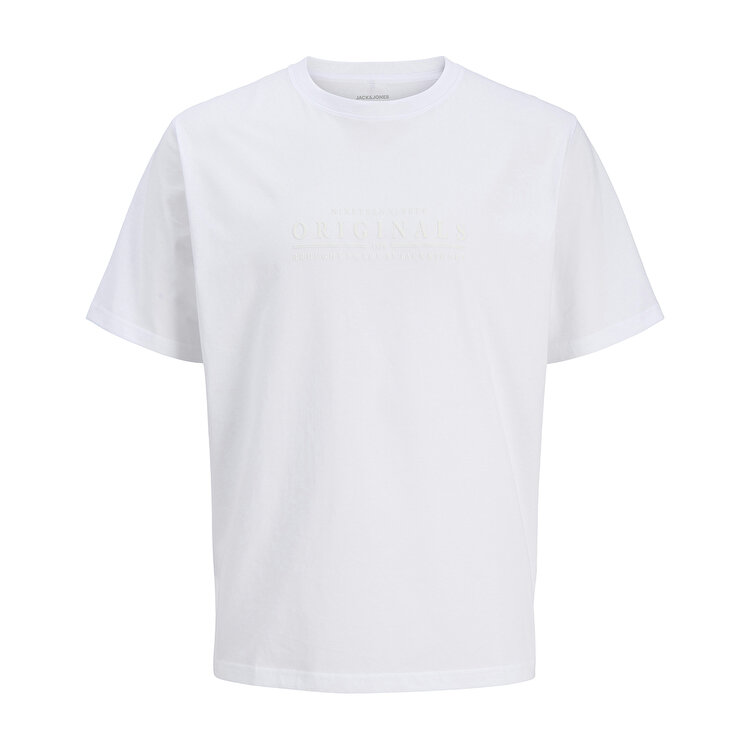 Jack&Jones Cat Skills Minimal Erkek Beyaz Tişört