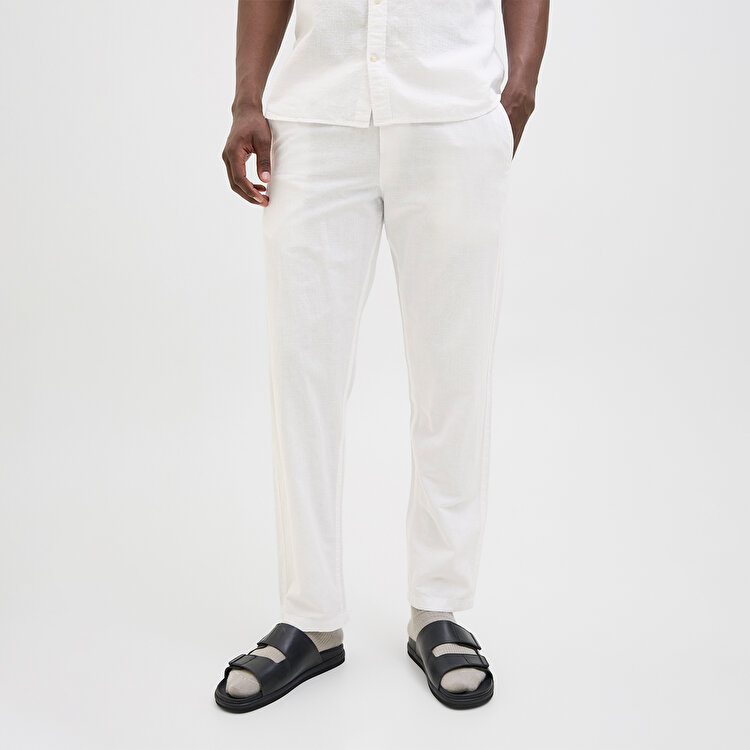Jack&Jones Kane Summer Linen Blend Jogger Erkek Beyaz Pantolon