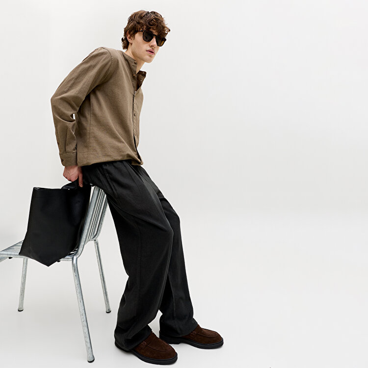 Jack&Jones Bill Andros Vis Linen Blend Jogger Erkek Siyah Pantolon