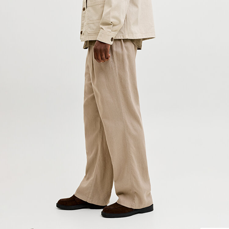 Jack&Jones Bill Andros Vis Linen Blend Jogger Erkek Bej Pantolon
