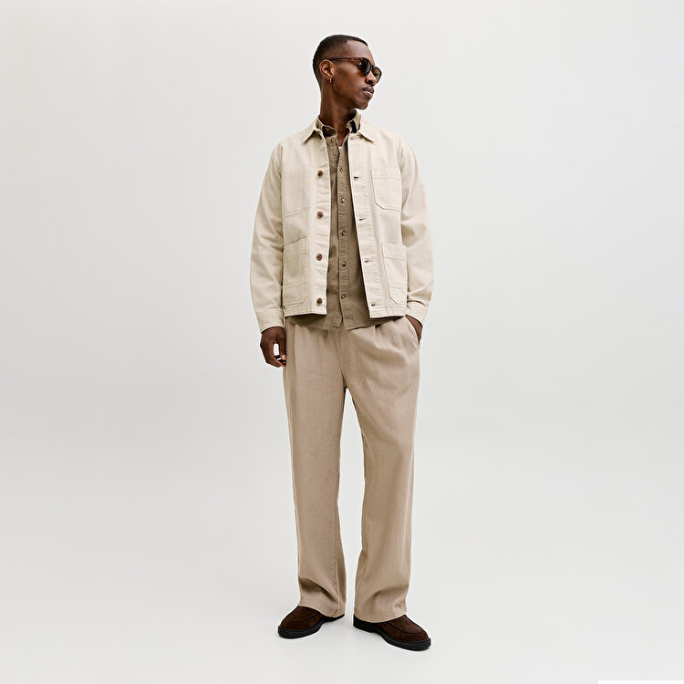 Jack&Jones Bill Andros Vis Linen Blend Jogger Erkek Bej Pantolon