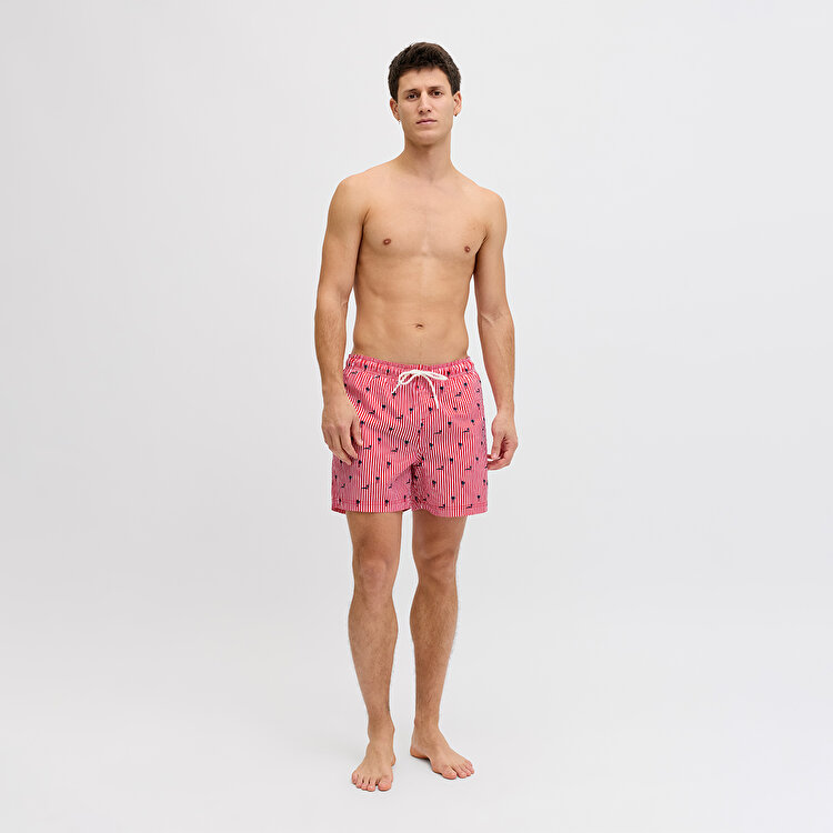 Jack&Jones Maui Breeze Mini Stripe Erkek Kırmızı Mayo
