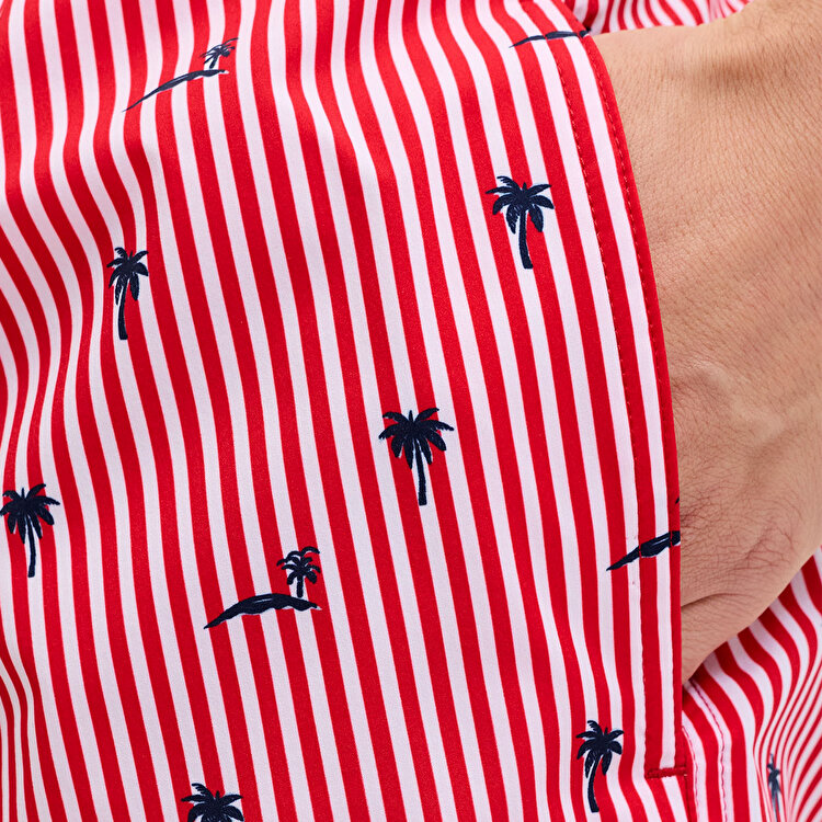 Jack&Jones Maui Breeze Mini Stripe Erkek Kırmızı Mayo