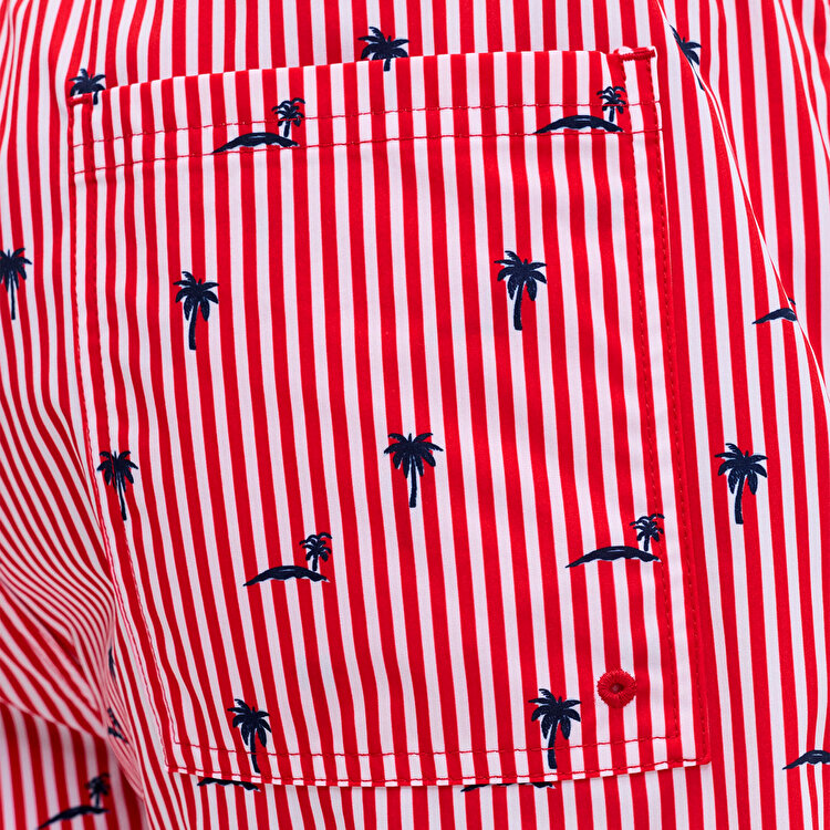 Jack&Jones Maui Breeze Mini Stripe Erkek Kırmızı Mayo