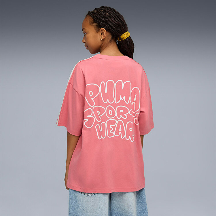 Puma Oversized Graphic Kız Çocuk Pembe Tişört