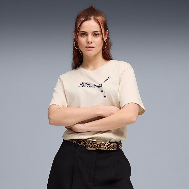 Puma Essential Graphic Animal Kadın Bej Tişört 69182187 - Sporthink