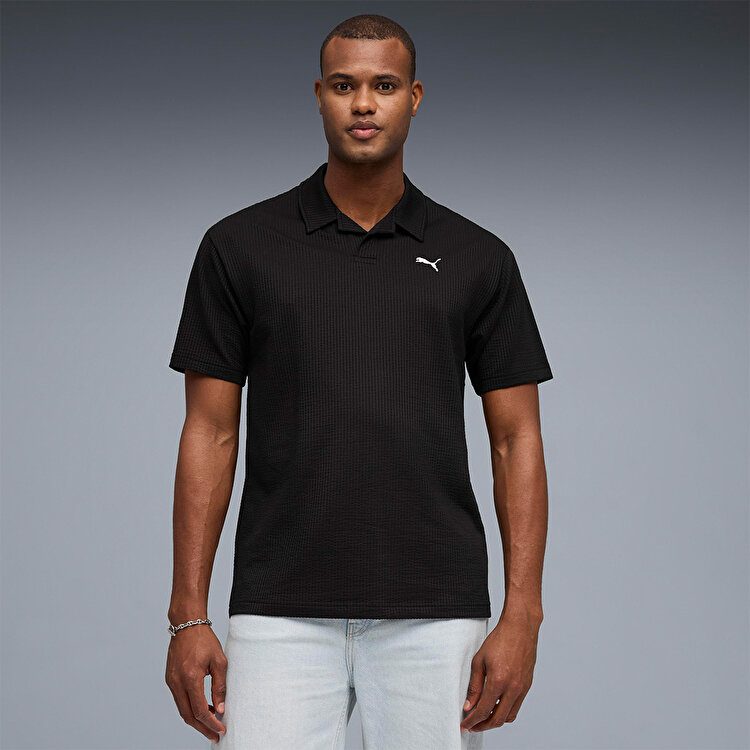 Puma Essential Elevated Material Erkek Siyah Polo Yaka Tişört