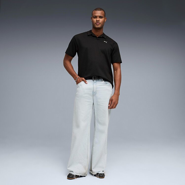 Puma Essential Elevated Material Erkek Siyah Polo Yaka Tişört