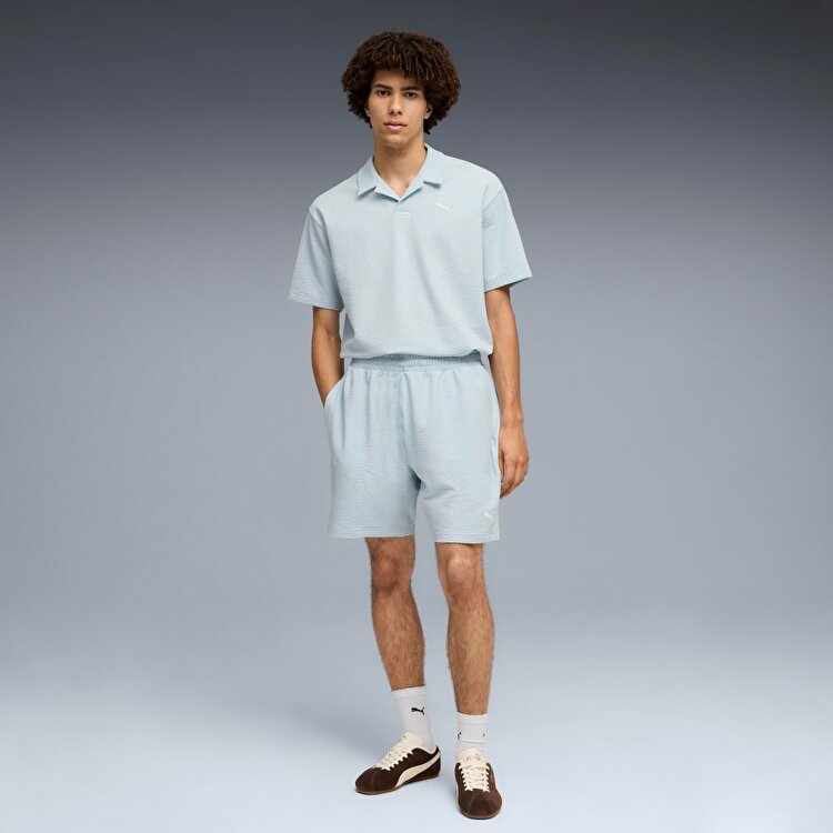 Puma Essential Elevated Material Erkek Mavi Polo Yaka Tişört