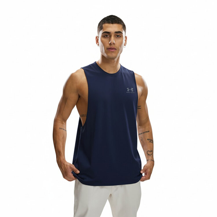 Under Armour Left Chest Cuf Off Erkek Lacivert Atlet