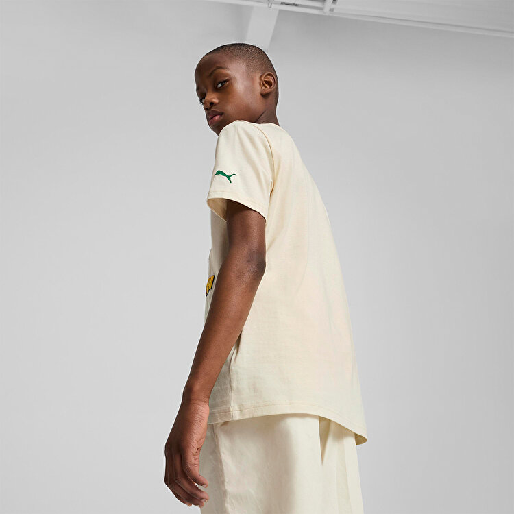 Puma Super Graphic Erkek Çocuk Ekru Tişört