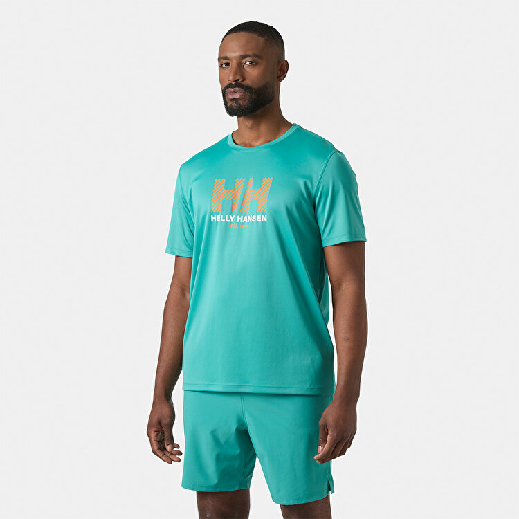 Helly Hansen Tech Graphic 2.0 Erkek Turkuaz Tişört
